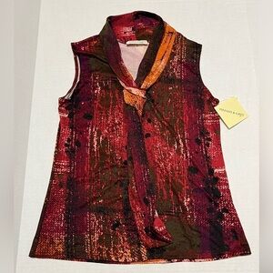 Tiffany & Grey - Sleeveless Pattern Print Tank Top Sz P LG